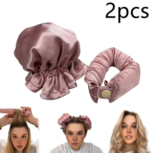 Heatless Curl Stick With Cloth Cover Cute Ball Head Hair Curler Headband Hair Rollers