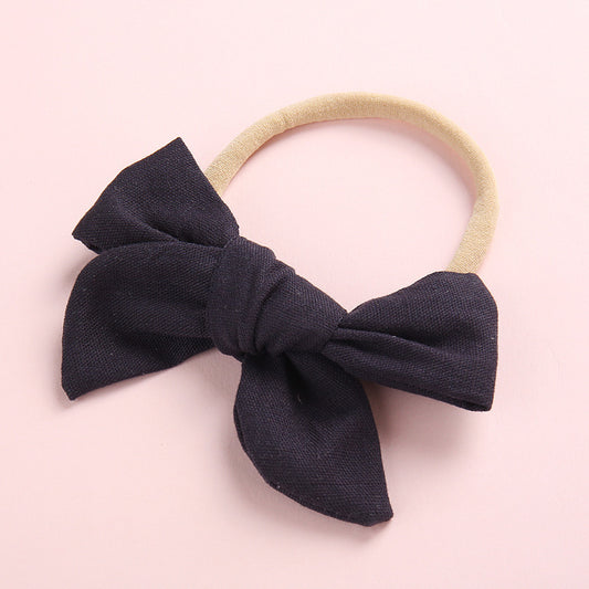 Children's slub cotton bow hair ring