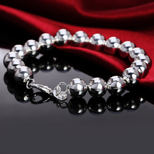 925 Silver Bracelet Plated Beads 6mm Style