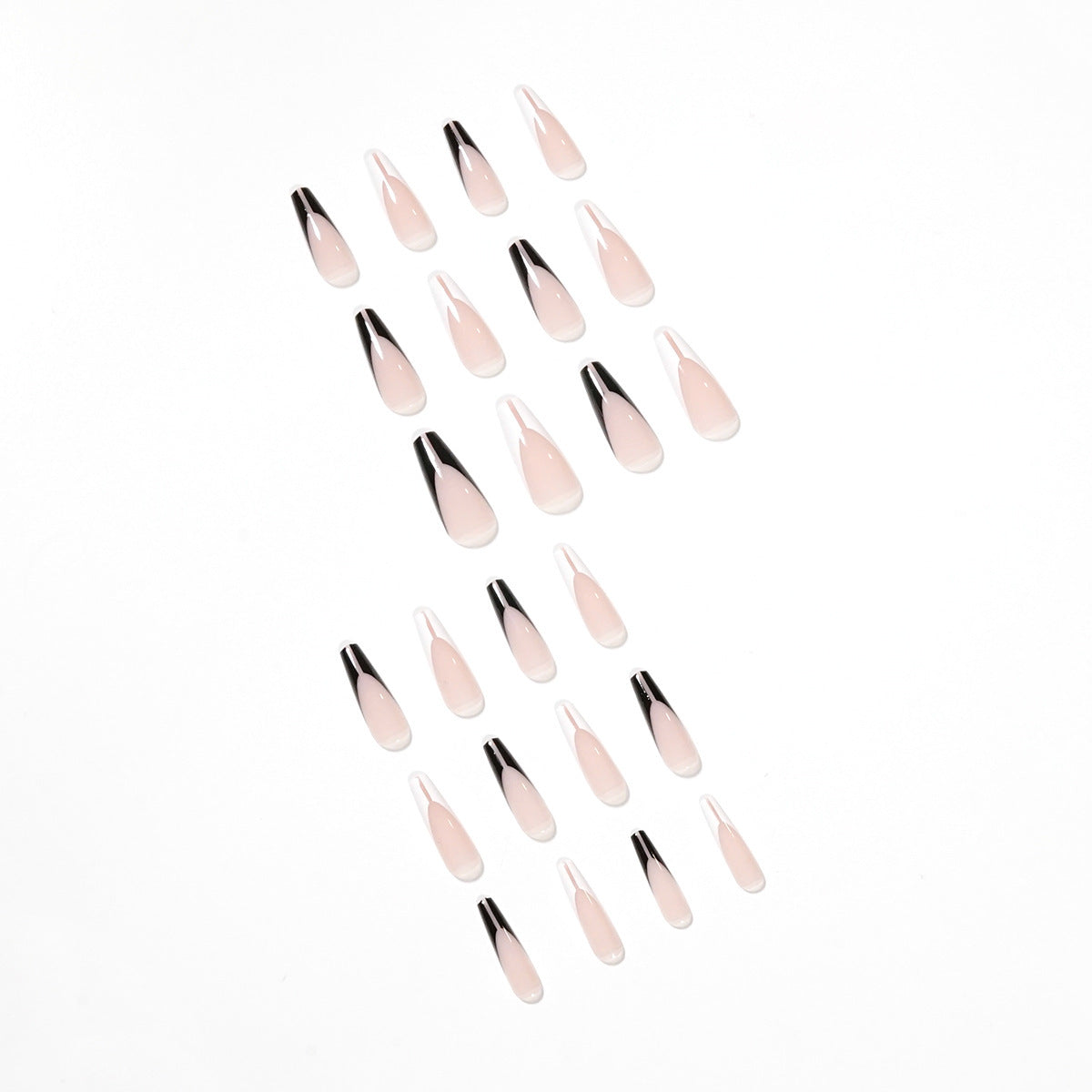 Nail Stickers Black And White French Mandarin Duck Long Ballet Wear