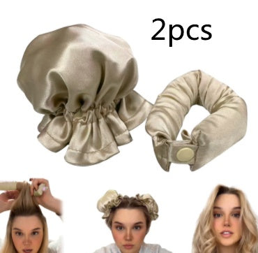 Heatless Curl Stick With Cloth Cover Cute Ball Head Hair Curler Headband Hair Rollers