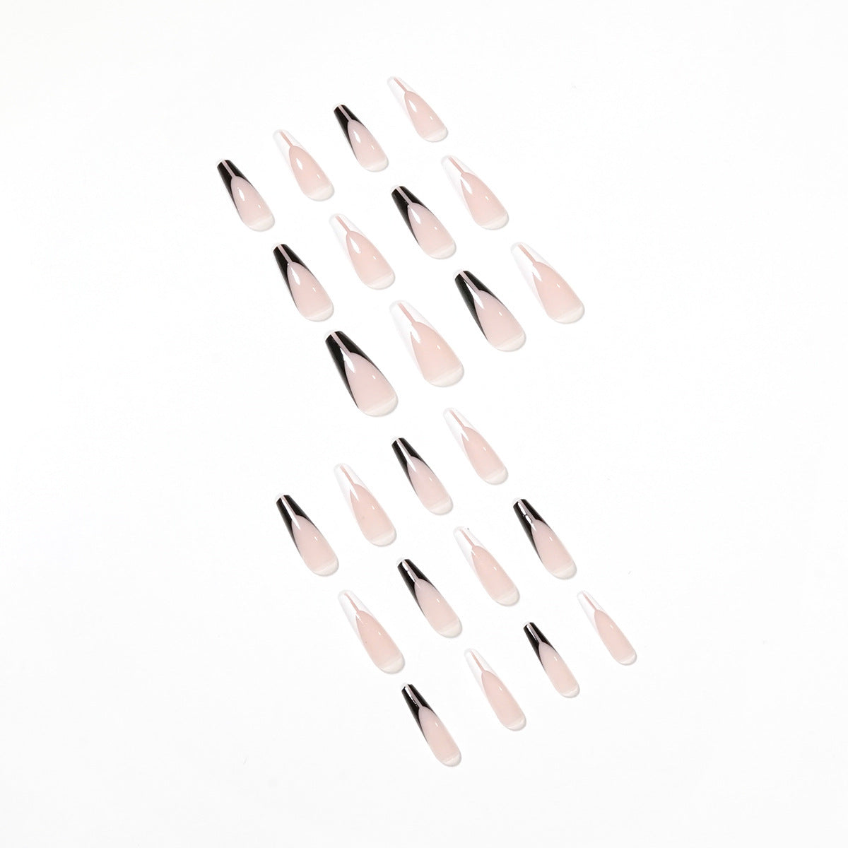 Nail Stickers Black And White French Mandarin Duck Long Ballet Wear