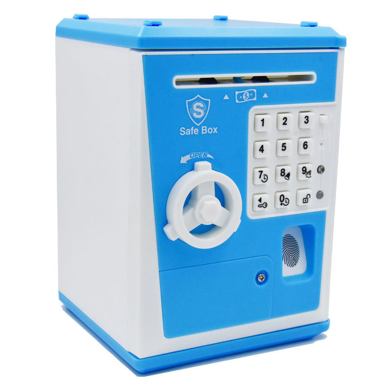 Fingerprint cipher box automatic roll up money bank