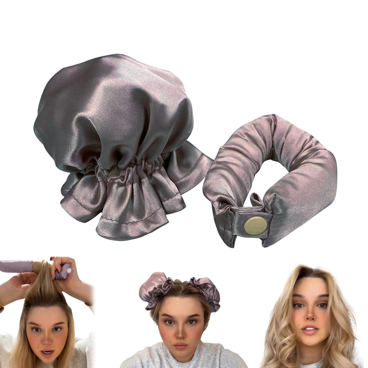 Heatless Curl Stick With Cloth Cover Cute Ball Head Hair Curler Headband Hair Rollers