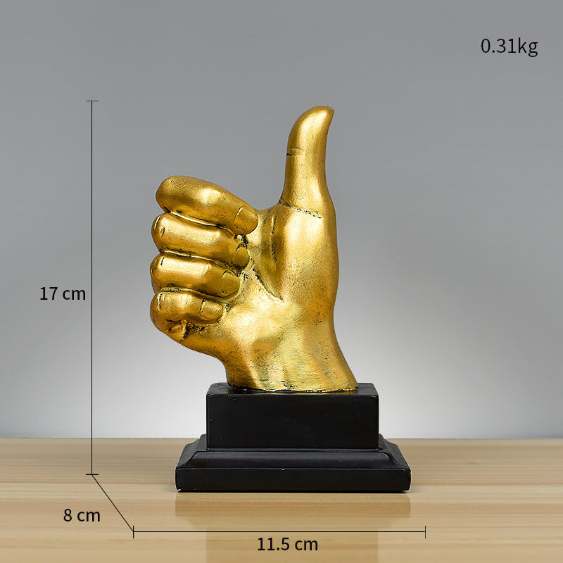 Office Wine Cabinet Bar Resin Decoration OK Finger Model Ornaments