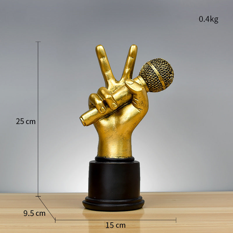 Office Wine Cabinet Bar Resin Decoration OK Finger Model Ornaments