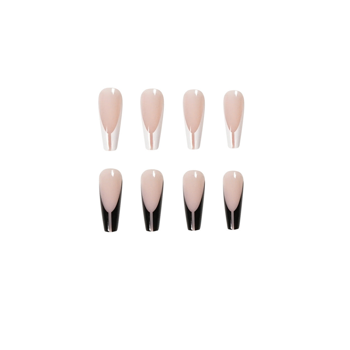 Nail Stickers Black And White French Mandarin Duck Long Ballet Wear