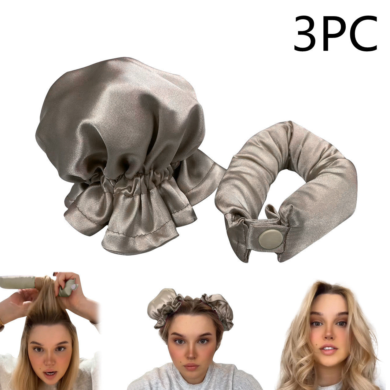 Heatless Curl Stick With Cloth Cover Cute Ball Head Hair Curler Headband Hair Rollers