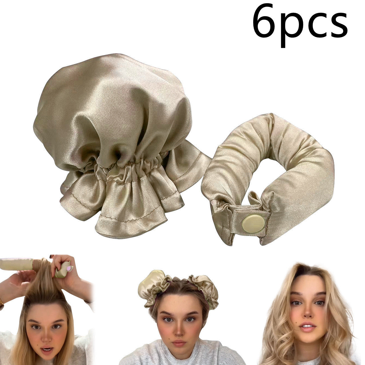 Heatless Curl Stick With Cloth Cover Cute Ball Head Hair Curler Headband Hair Rollers