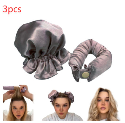 Heatless Curl Stick With Cloth Cover Cute Ball Head Hair Curler Headband Hair Rollers