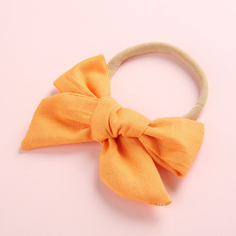Children's slub cotton bow hair ring