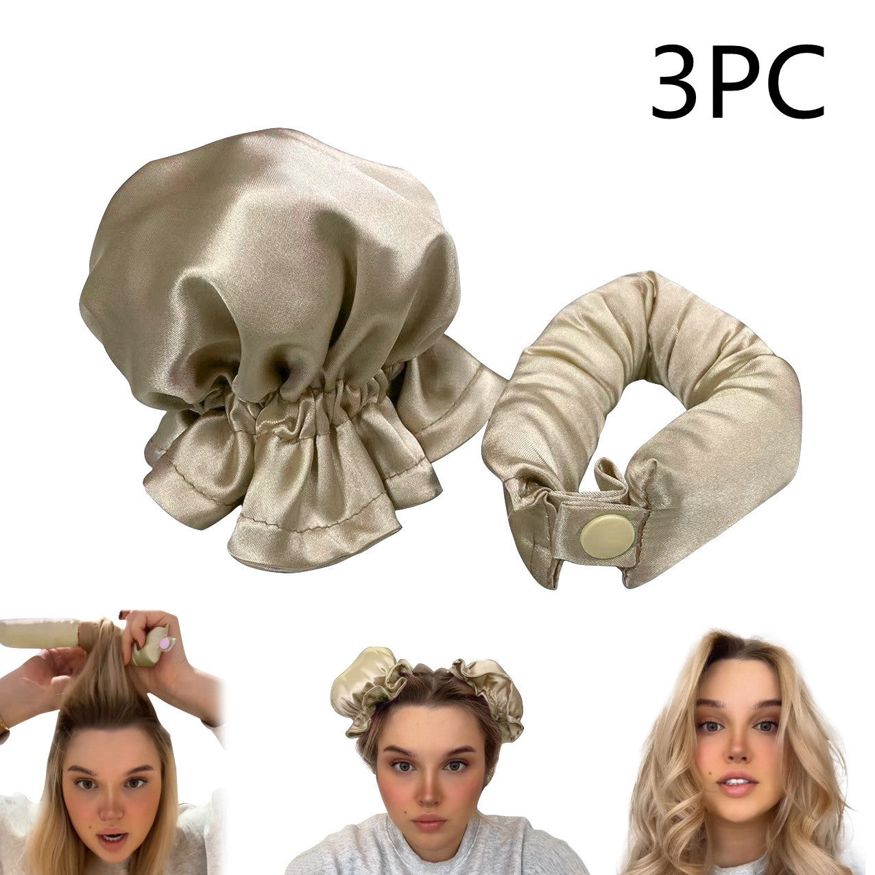 Heatless Curl Stick With Cloth Cover Cute Ball Head Hair Curler Headband Hair Rollers