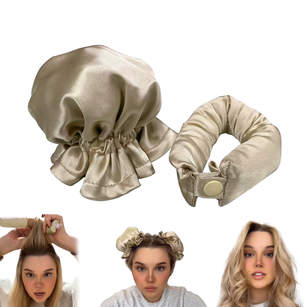 Heatless Curl Stick With Cloth Cover Cute Ball Head Hair Curler Headband Hair Rollers