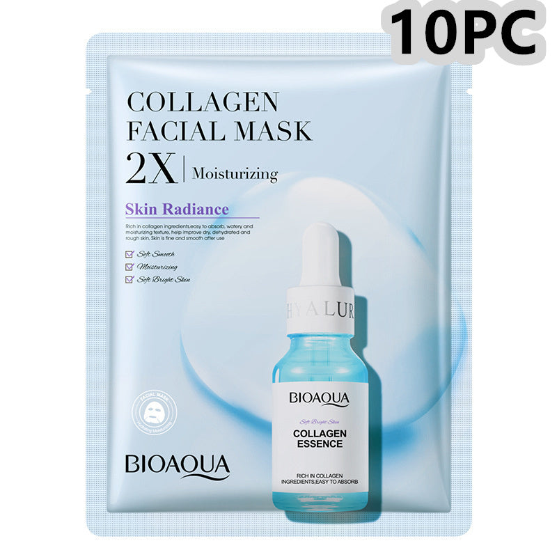 Collagen Face Mask Moisturizing Face Sheet Mask, Hyaluronic Acid