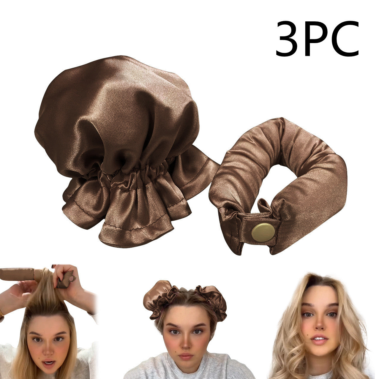 Heatless Curl Stick With Cloth Cover Cute Ball Head Hair Curler Headband Hair Rollers