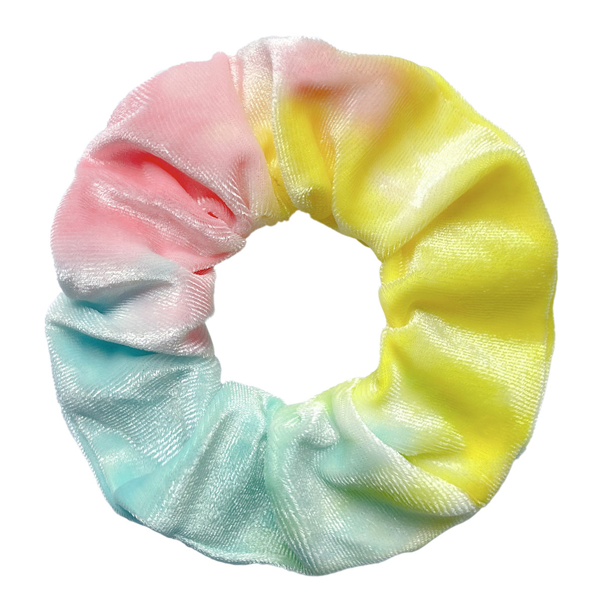 Diamond Velvet Tie-dye Printing And Dyeing Large Intestine Ring Gradient Color