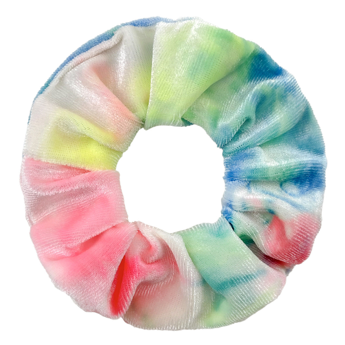 Diamond Velvet Tie-dye Printing And Dyeing Large Intestine Ring Gradient Color
