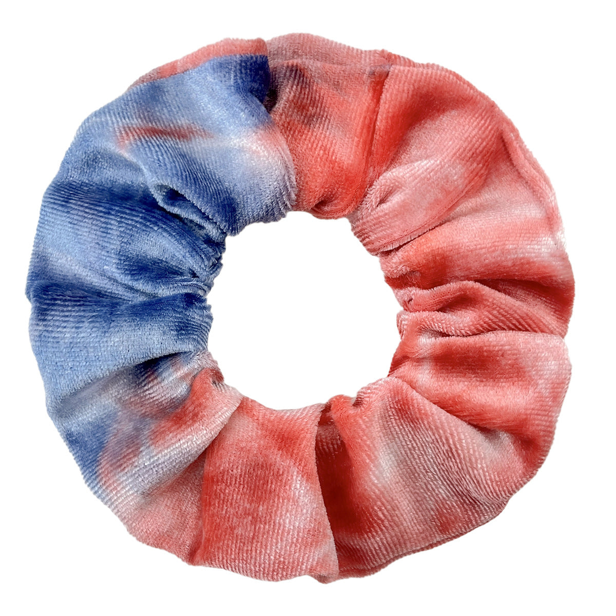 Diamond Velvet Tie-dye Printing And Dyeing Large Intestine Ring Gradient Color