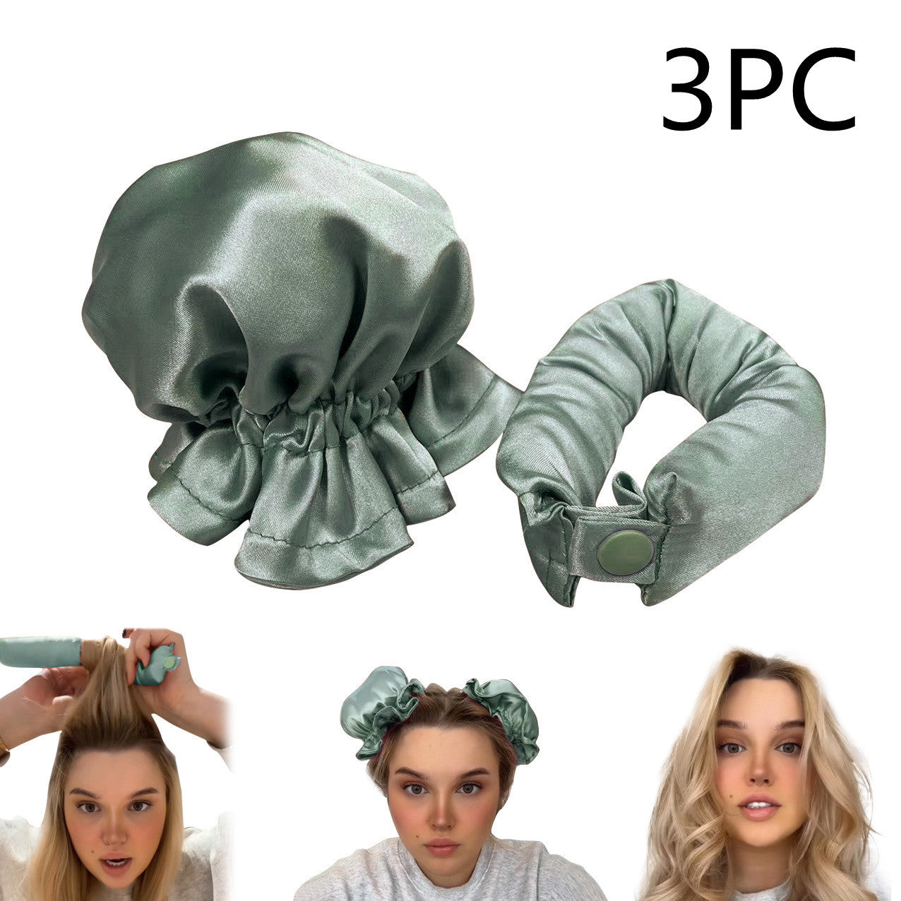 Heatless Curl Stick With Cloth Cover Cute Ball Head Hair Curler Headband Hair Rollers