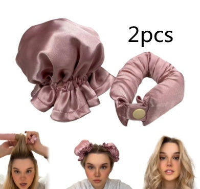 Heatless Curl Stick With Cloth Cover Cute Ball Head Hair Curler Headband Hair Rollers