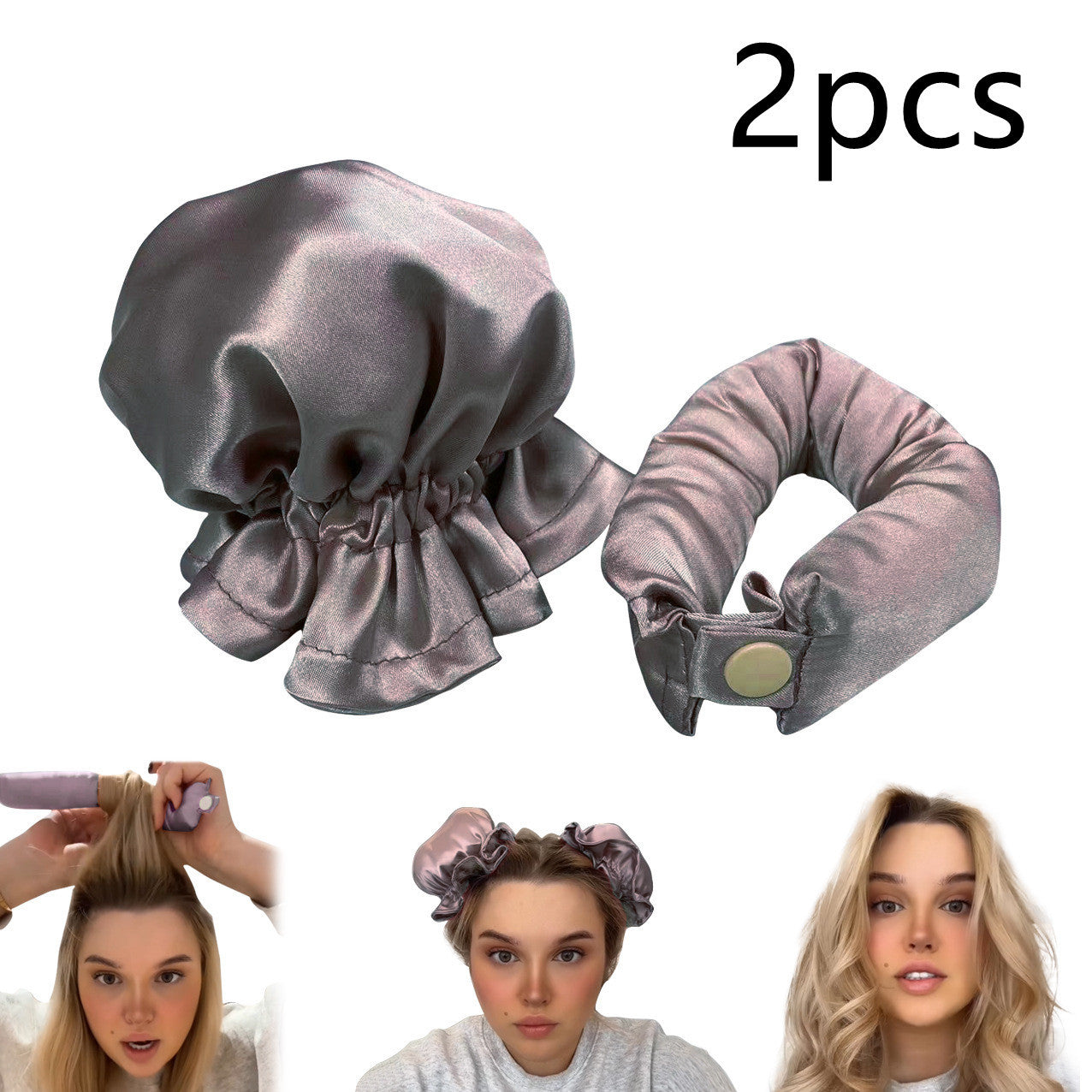 Heatless Curl Stick With Cloth Cover Cute Ball Head Hair Curler Headband Hair Rollers