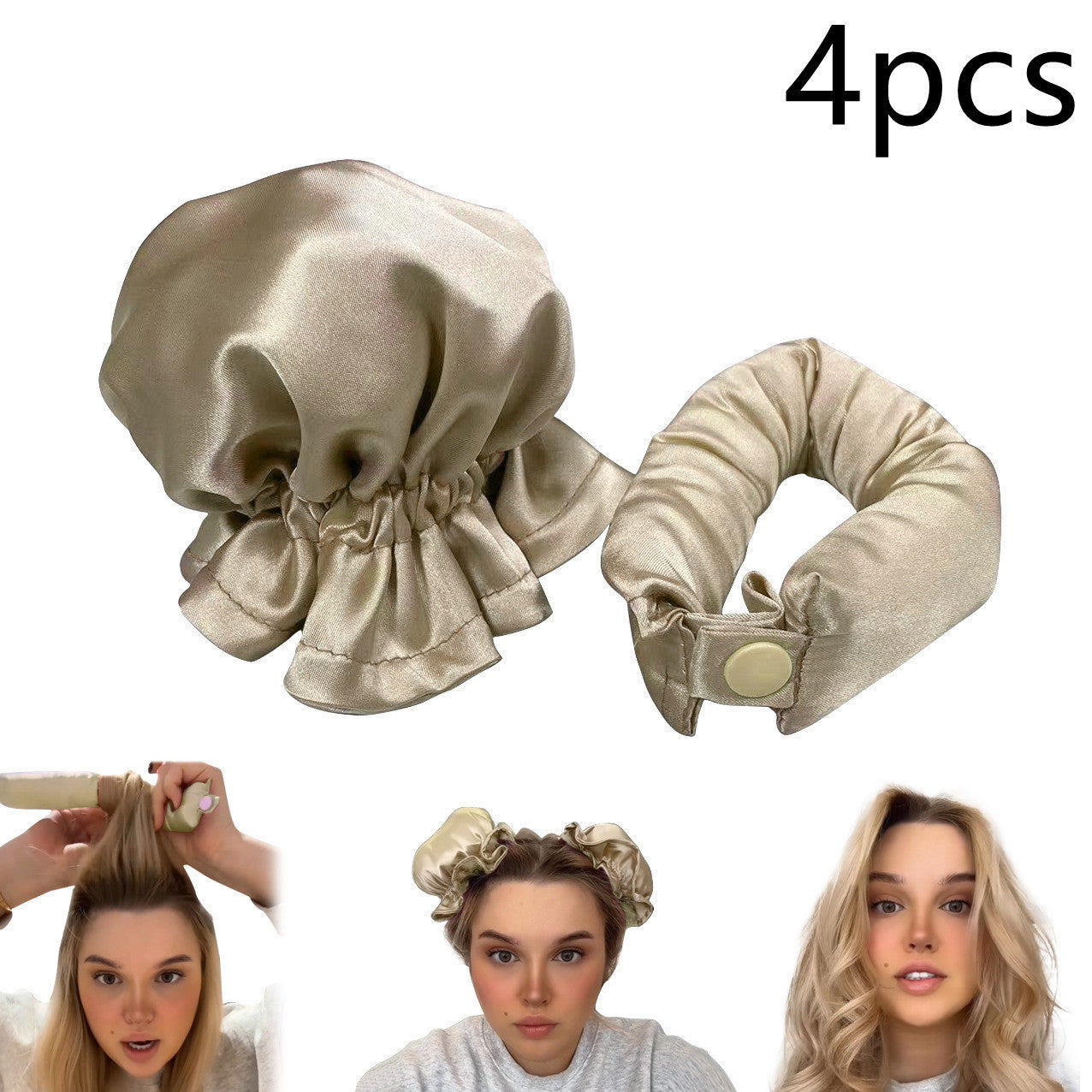 Heatless Curl Stick With Cloth Cover Cute Ball Head Hair Curler Headband Hair Rollers