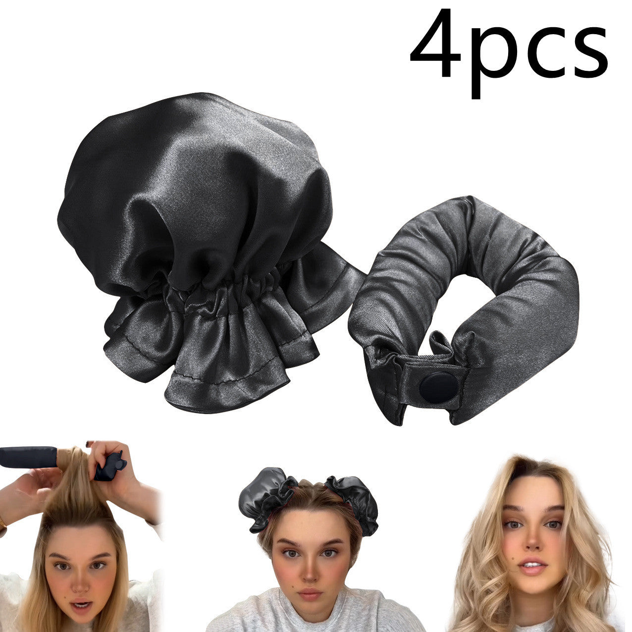 Heatless Curl Stick With Cloth Cover Cute Ball Head Hair Curler Headband Hair Rollers