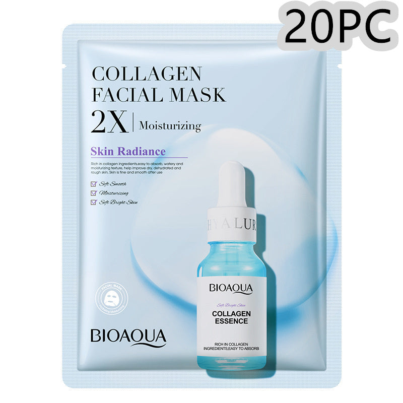 Collagen Face Mask Moisturizing Face Sheet Mask, Hyaluronic Acid