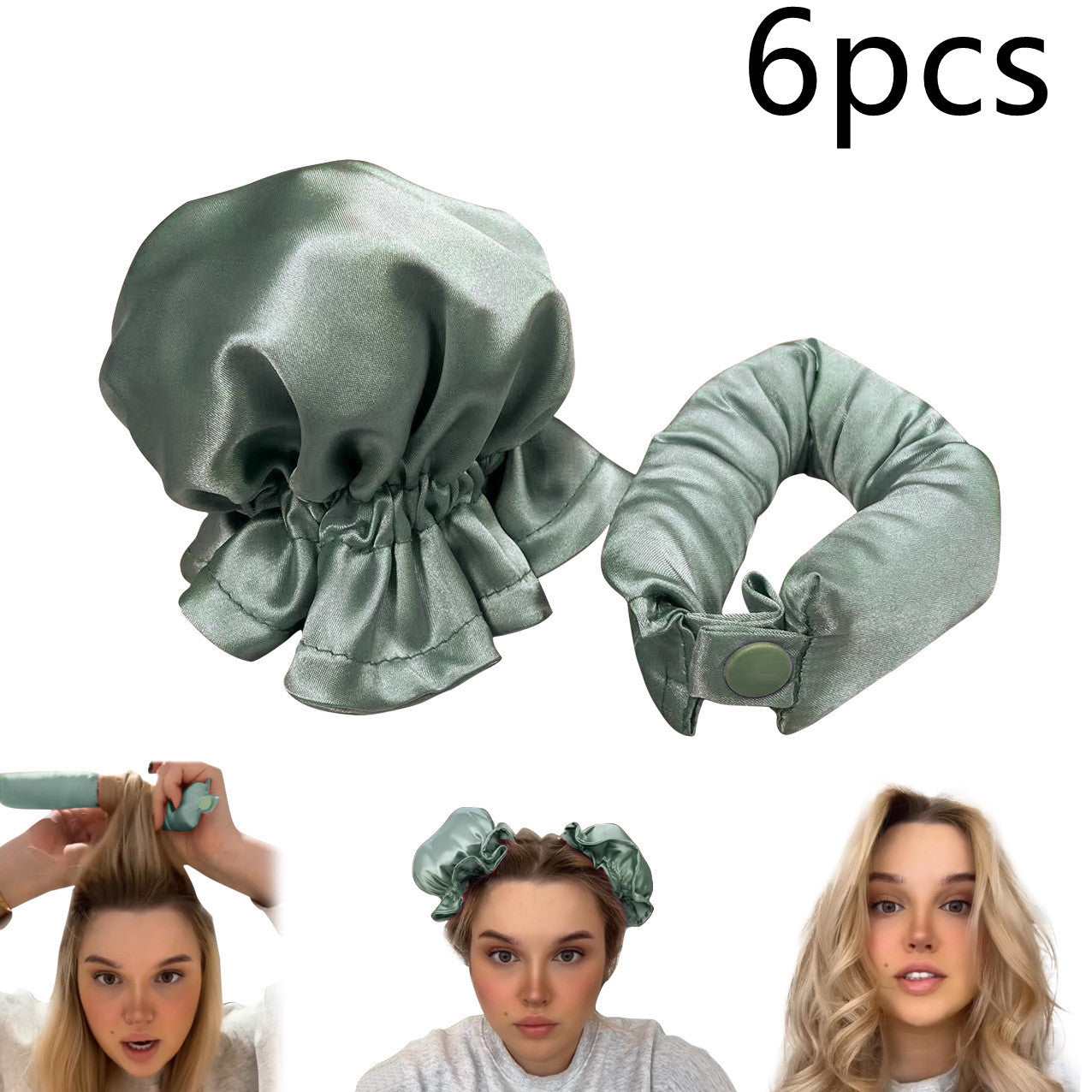 Heatless Curl Stick With Cloth Cover Cute Ball Head Hair Curler Headband Hair Rollers