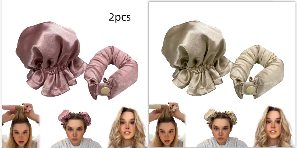Heatless Curl Stick With Cloth Cover Cute Ball Head Hair Curler Headband Hair Rollers