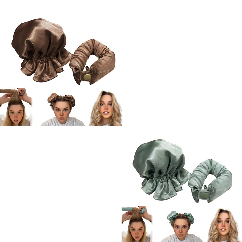 Heatless Curl Stick With Cloth Cover Cute Ball Head Hair Curler Headband Hair Rollers