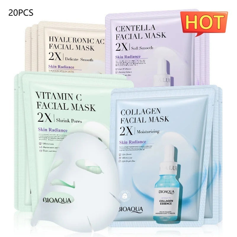 Collagen Face Mask Moisturizing Face Sheet Mask, Hyaluronic Acid