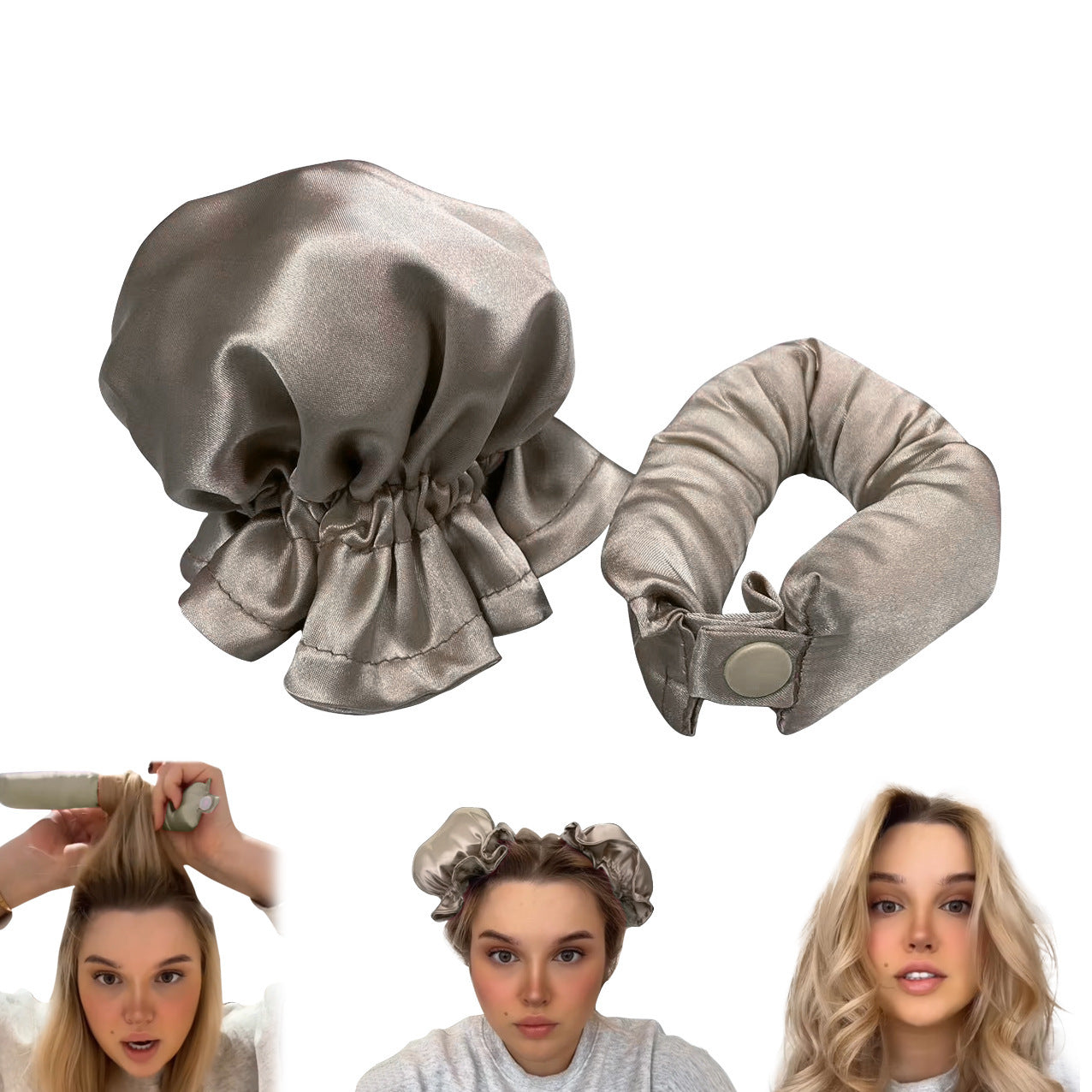 Heatless Curl Stick With Cloth Cover Cute Ball Head Hair Curler Headband Hair Rollers