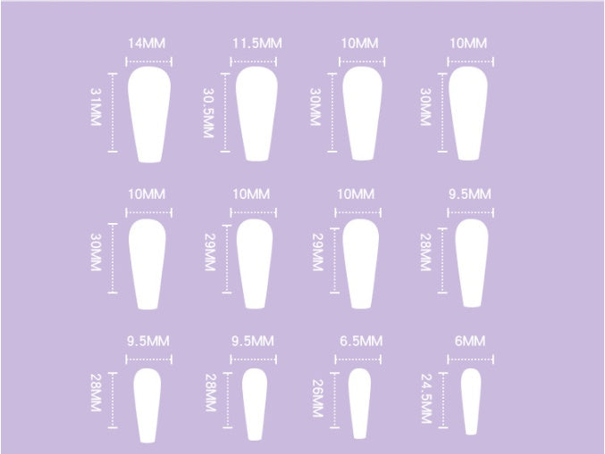 Nail Stickers Black And White French Mandarin Duck Long Ballet Wear