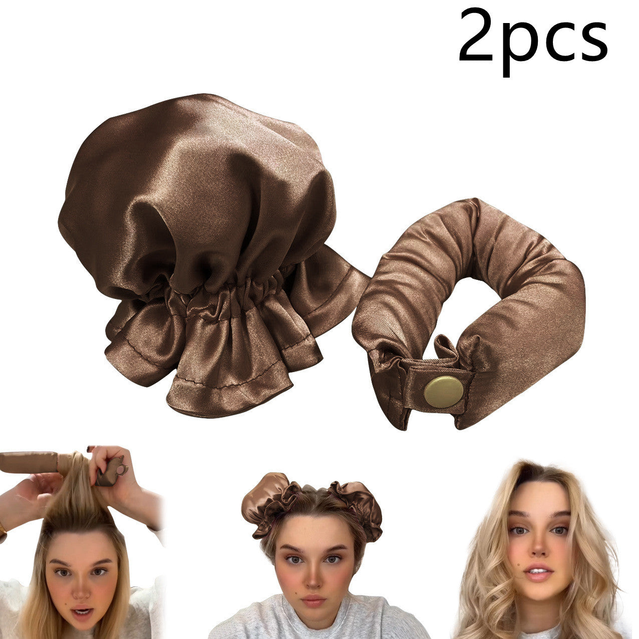 Heatless Curl Stick With Cloth Cover Cute Ball Head Hair Curler Headband Hair Rollers